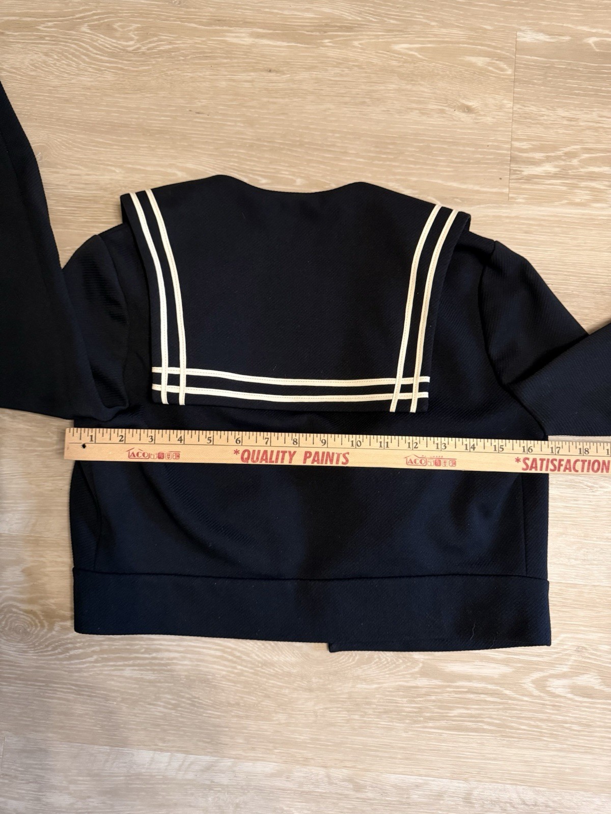 vintage navy polyester sailor suit-dress and jacket- by Caron of Chicago Size 10