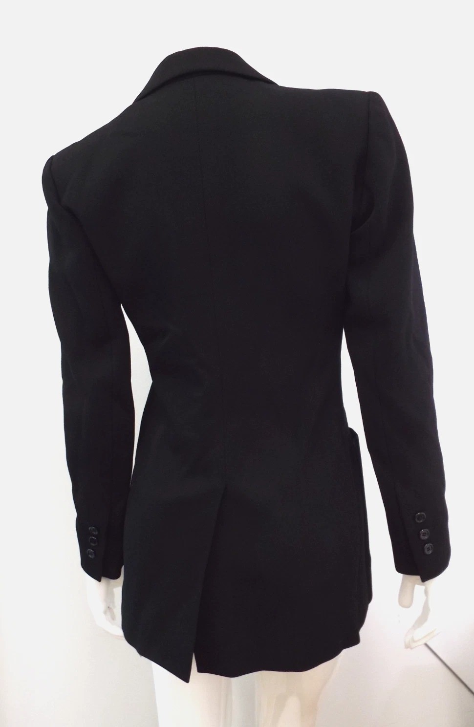 Vintage Yves Saint Laurent Rive Gauche Black Wool Blazer Jacket Women’s Size 40