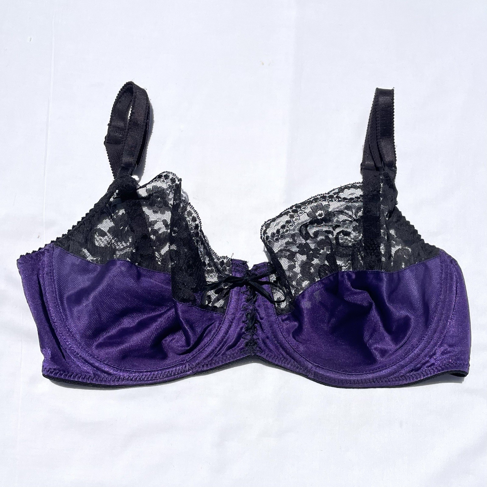 Vintage Maidenform 34D Underwire Bra Lace Up Purple 5319 Renaissance