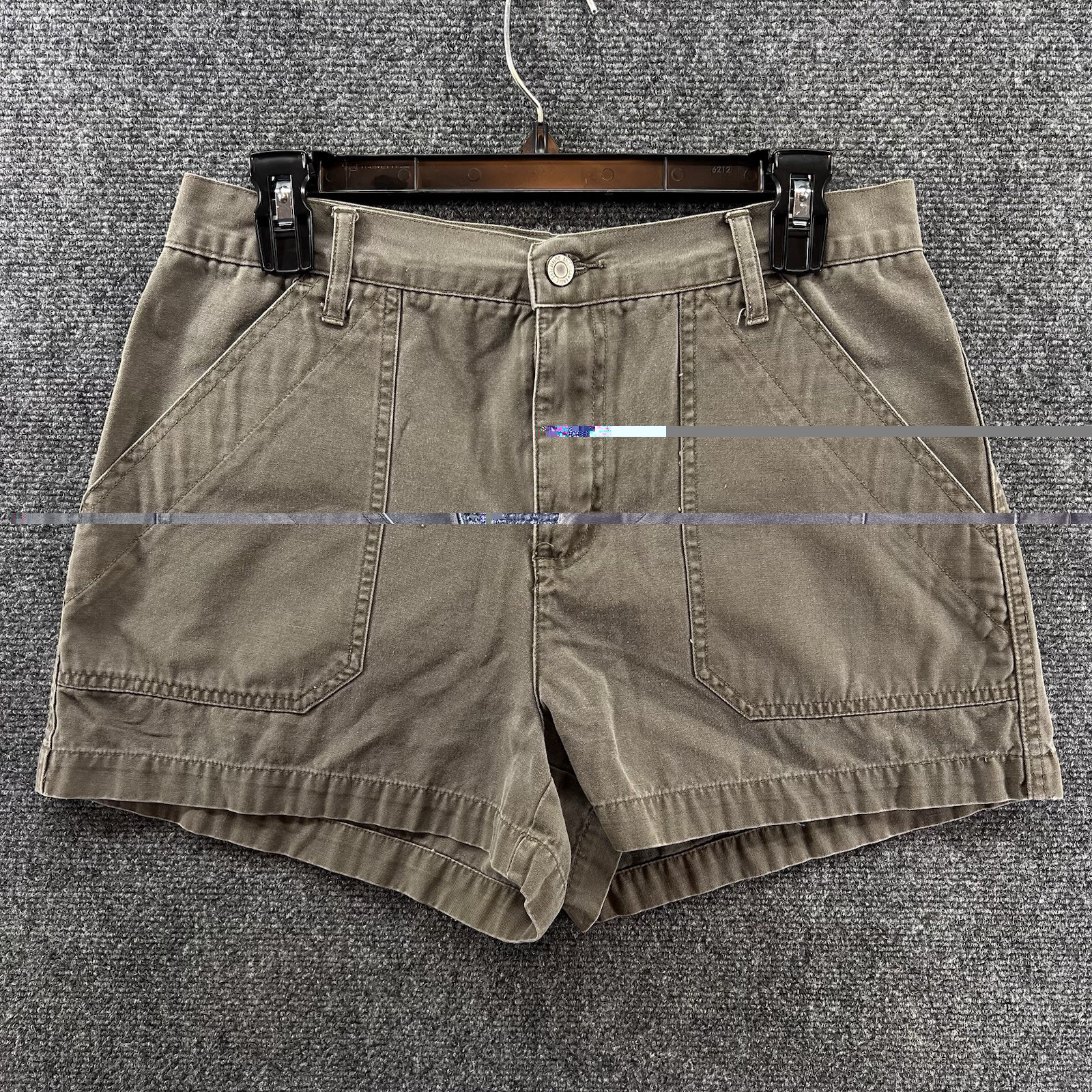 Vtg American Eagle Aerie Wander Shorts Womens 10 Mid Rise Cotton Olive Green Y2K