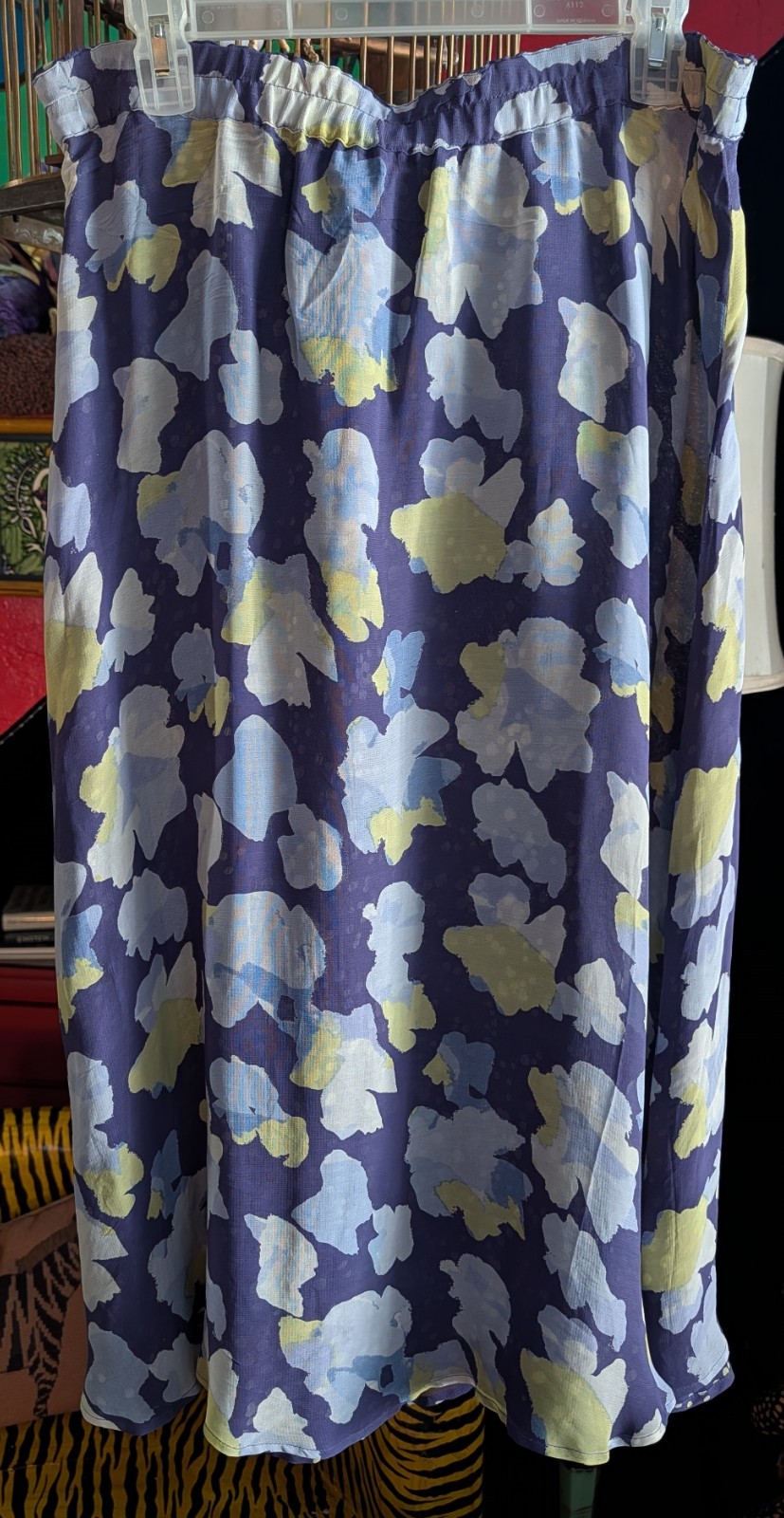 Coldwater Creek VTG Reversible Skirt Women Sz M Flowing Chiffon Abstract Designs