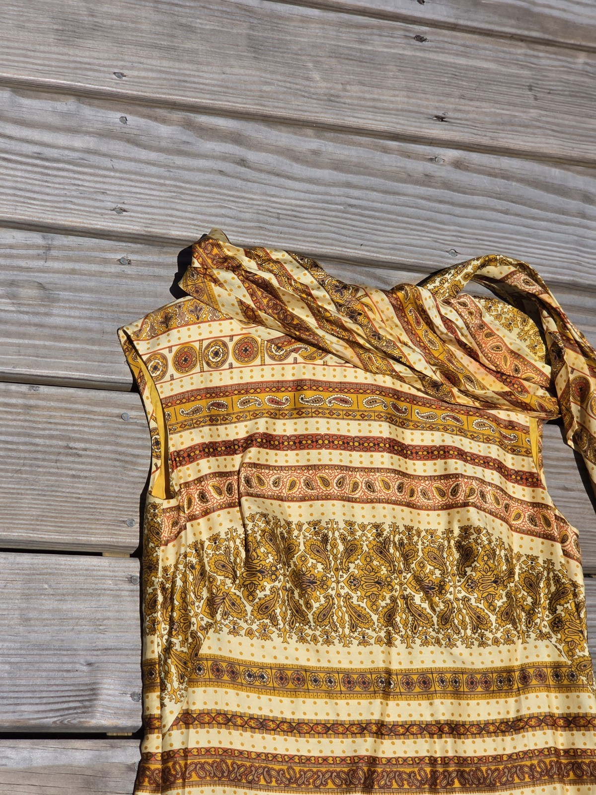 Vintage Dynasty Hong Kong One Shoulder Paisley Maxi Dress Size 10 Boho 70s Style
