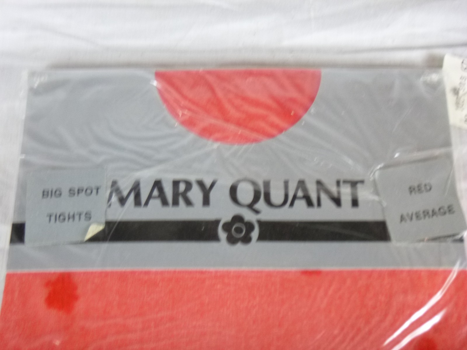 NOS Vtg 60s Mary Quant Tights Big Spots Dots Red 100% Nylon Sz AVG – Italy