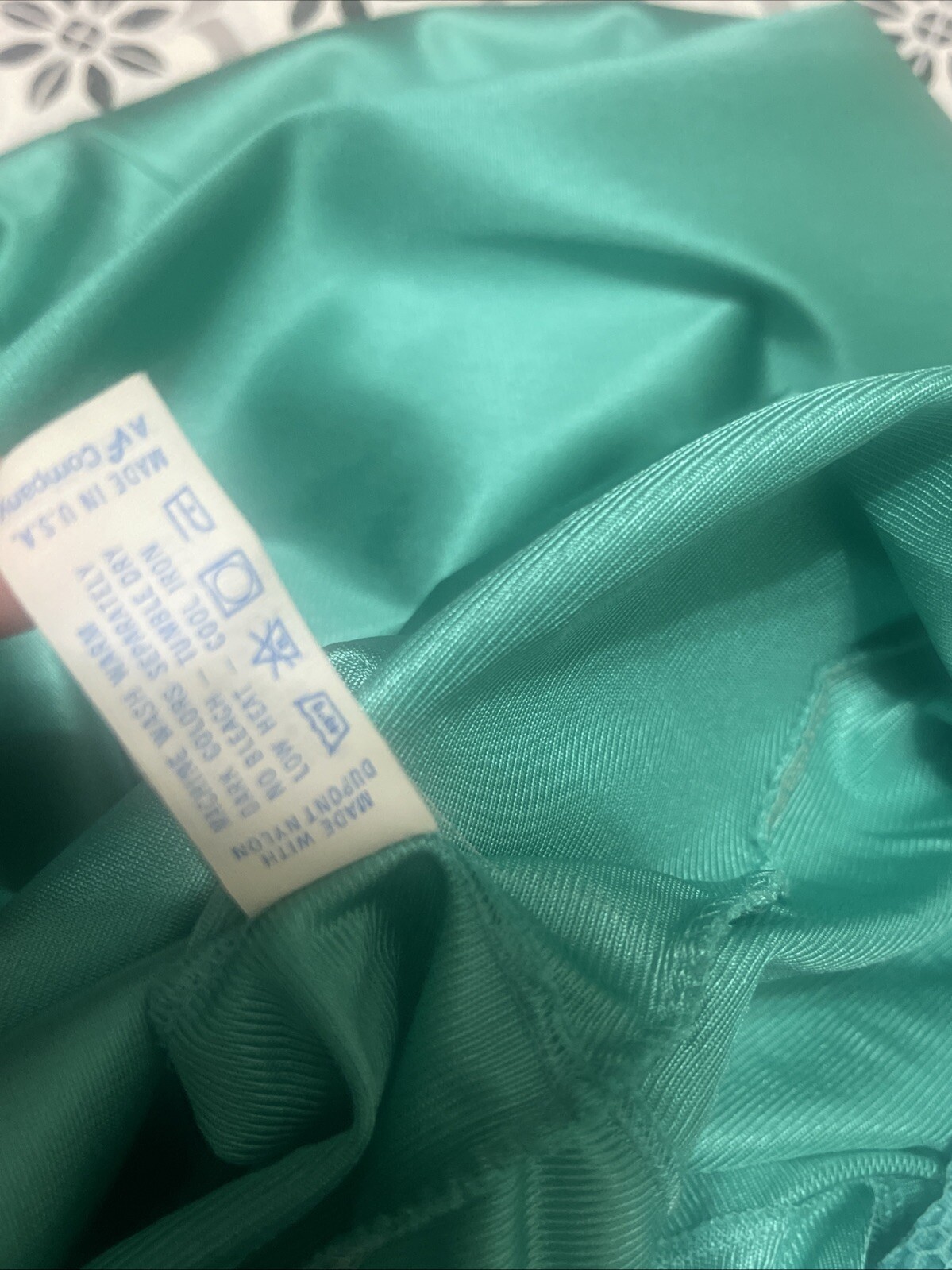 Vintage Vanity Fair Robe Peignoir Dressing Gown Womens M Flutter Teal Boudoir We