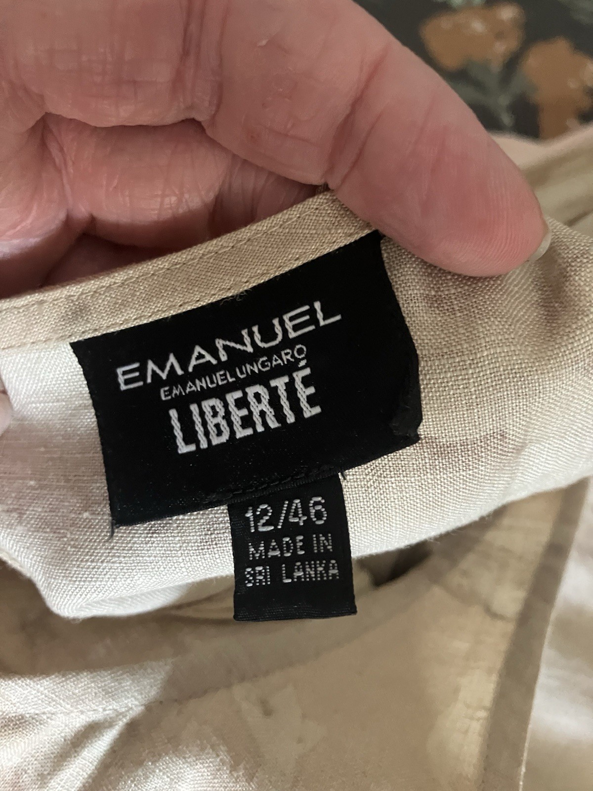 Vintage Emanuel Ungaro Liberté 100% Linen Floral Maxi Dress – Size 12