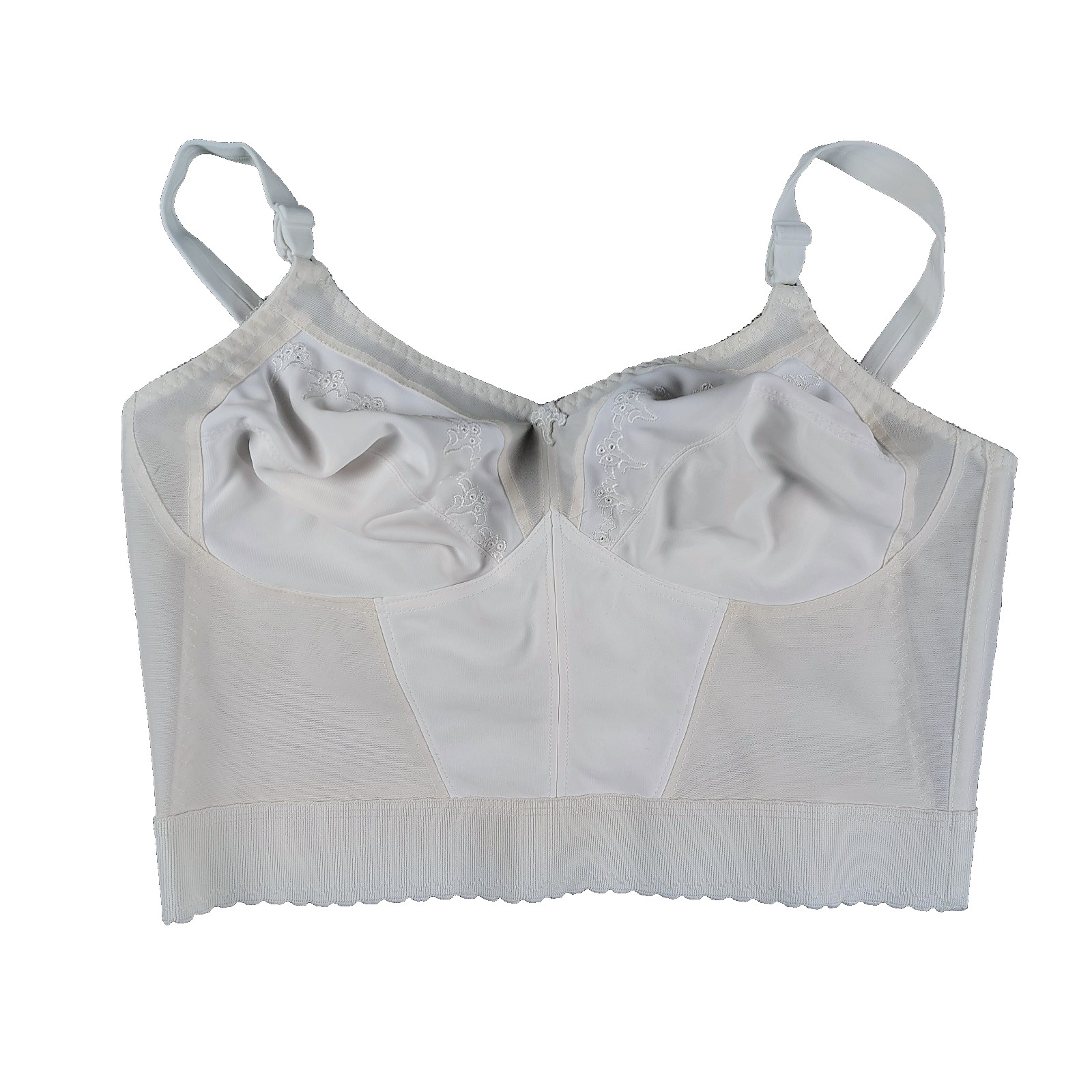 Vintage Bali 40C White Corset Longline Bra 3660 Wireless Boning ***Stained