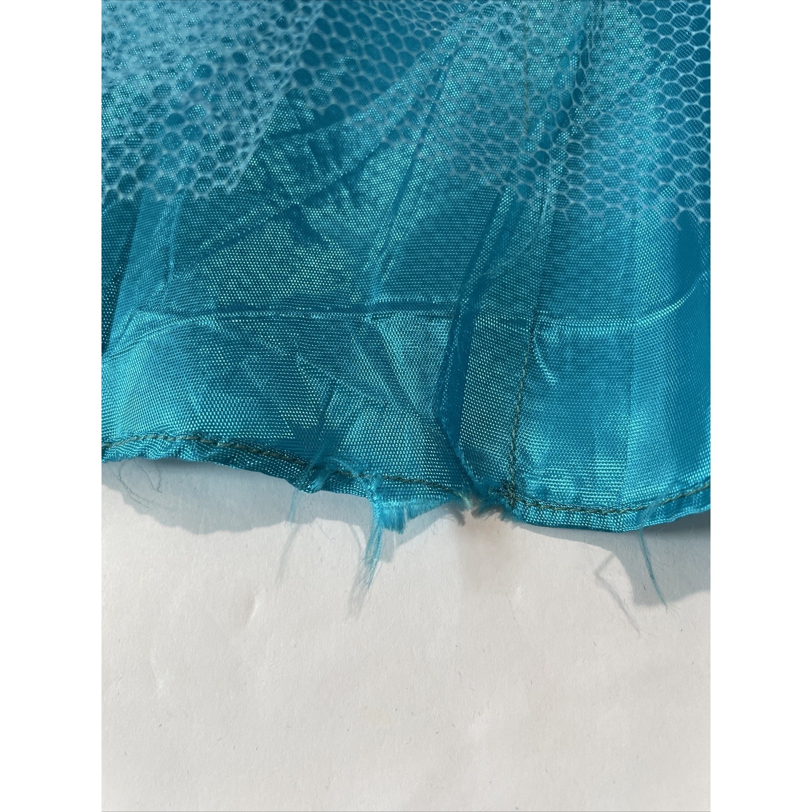 Vintage 50s 60s Chiffon Dress Prom Party Aqua Turquoise Waist 24 (SEE FLAWS