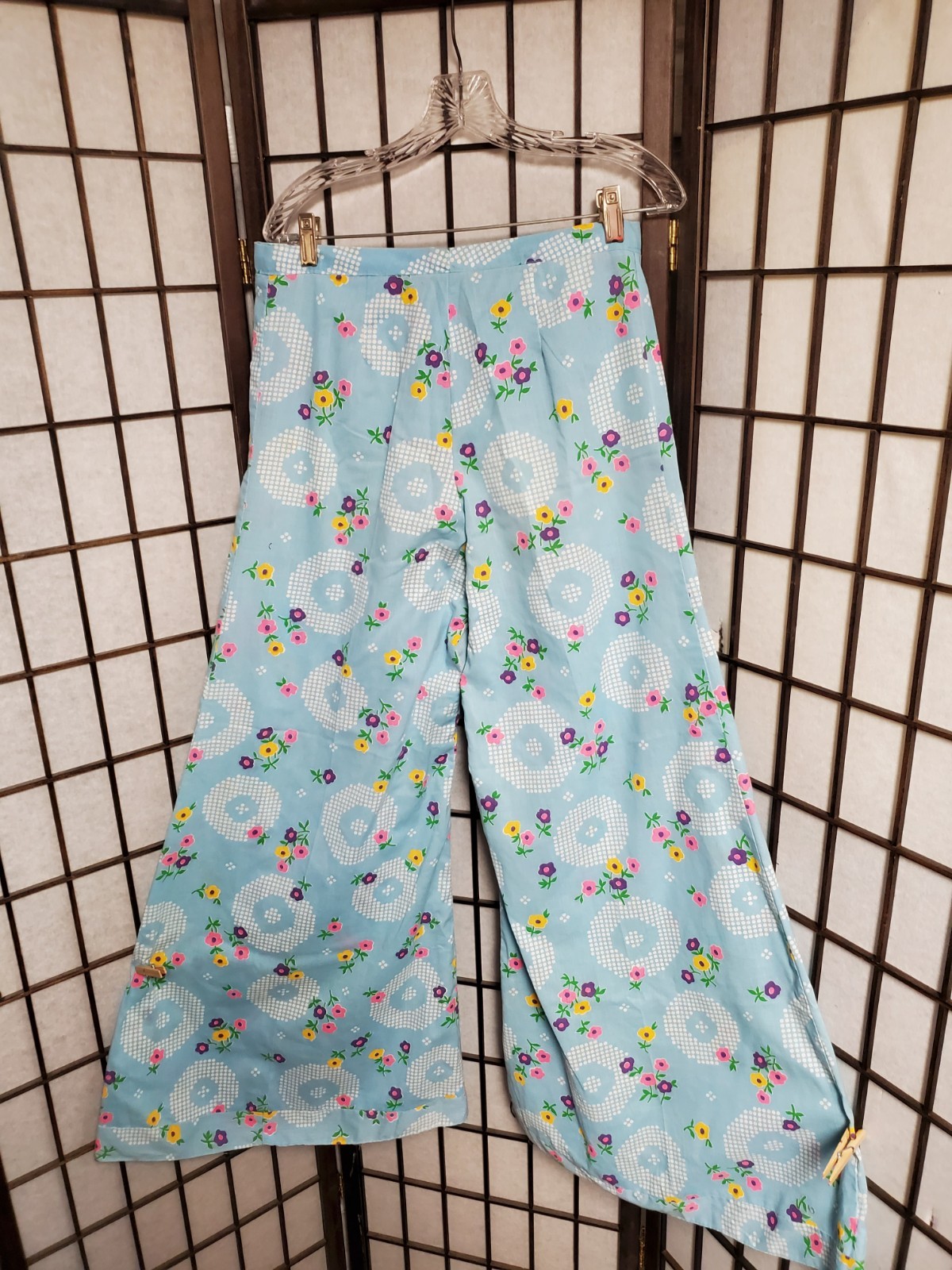 Vtg 60s 70s bell bottom pants elephant flare wide leg hippie 32X33&Prime; Flower Power