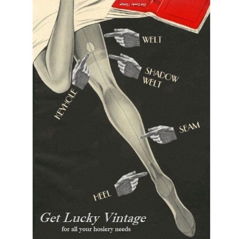 ✨Size 11×33 *DARK SEAM* NEW 60 Gauge 15 Denier Vintage Full Fashion Stockings