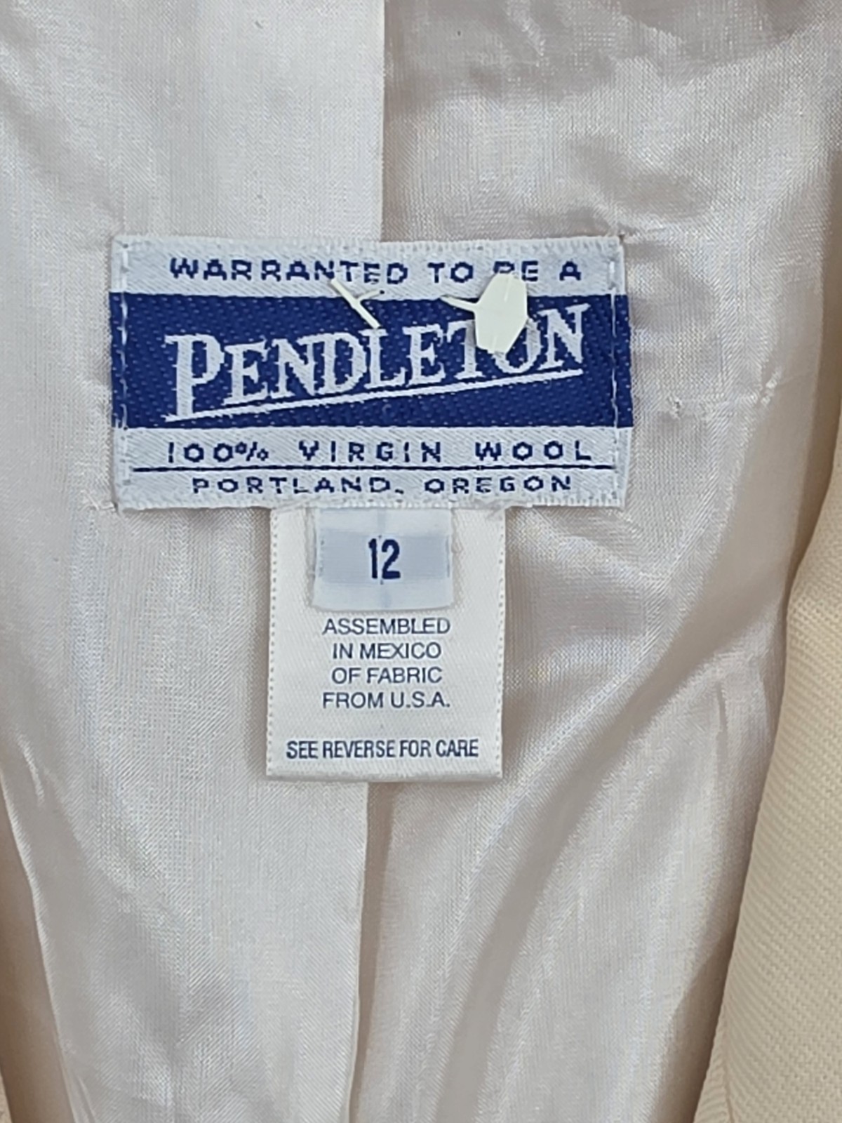 VTG 90s Pendleton Double Breasted Wool Blazer Gold Crest Buttons Women 12