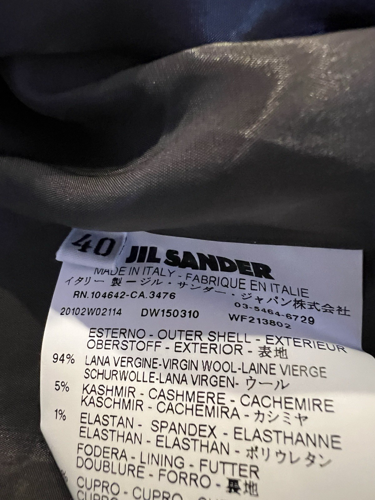 Jil Sander Womens Blazer Jacket Wool Blend Grey EU40 US 10 VINTAGE