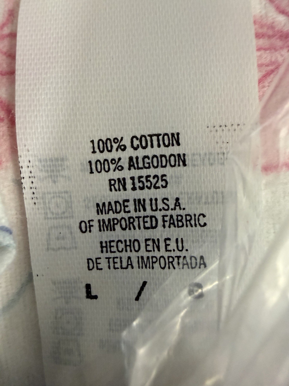 Vtg 90s Cottagecore Flannel Nightgown Floral Pink Blue USA L NOS Simply Basic