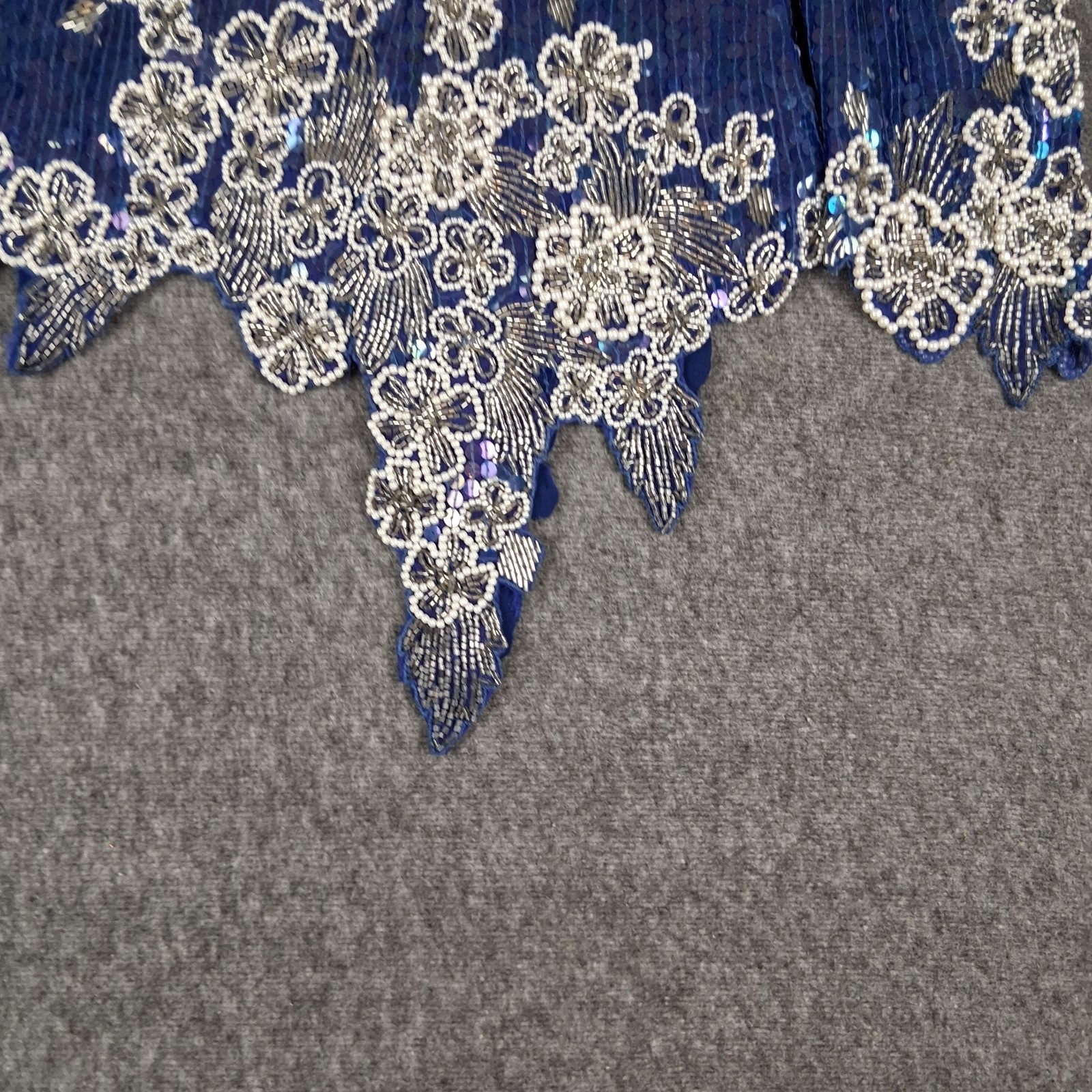 VTG Gatsby Flapper Evening Top Skirt Set Sequin 100% Silk Sz M Elegant India