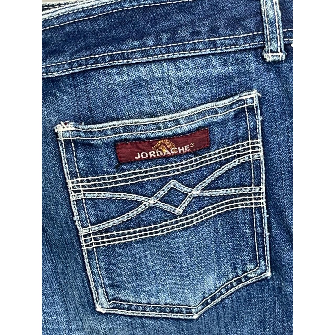 Vintage Jordache Women&rsquo;s Blue Denim Straight Bootcut Frayed Hem Jeans 32 L