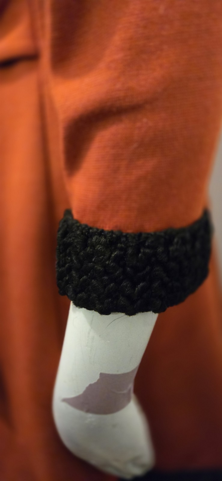 Vtg Alfred Werber 1960S MOD Red Wrap Coat Foxy Red & Black Shearling Accen S/M
