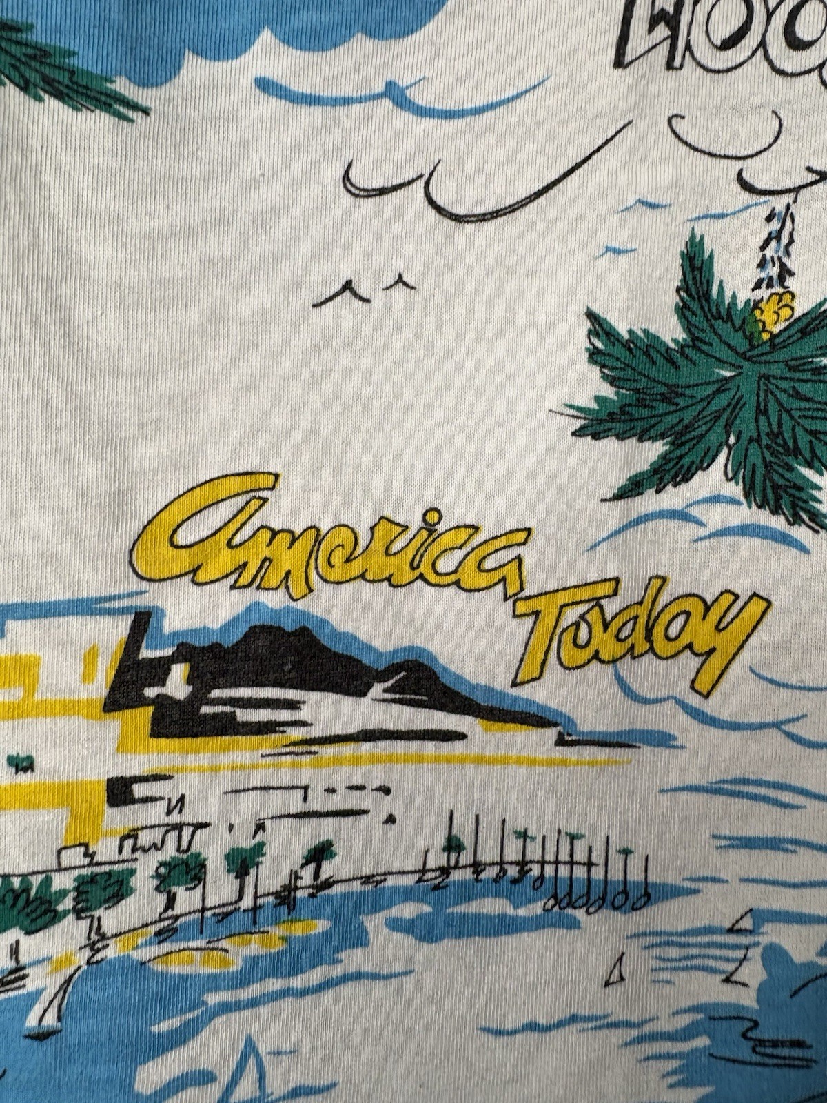 Vtg 80&prime; Instant Glamour Limited Express Cotton Graphic Tee Holiday Motel Cars M