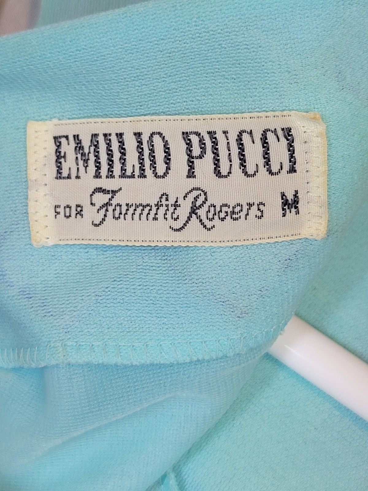 VTG 60s Emilio Pucci for Formfit Rogers Light Blue Nightgown Womens Medium