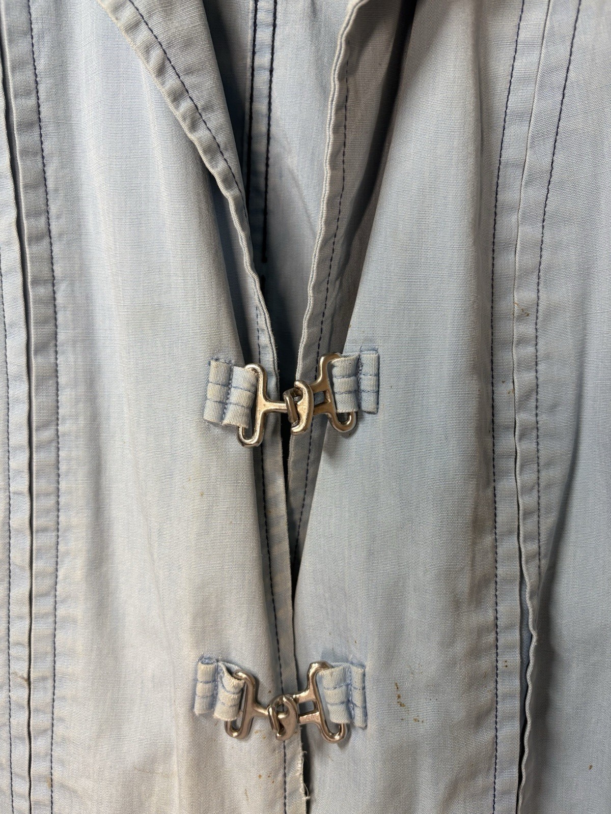 1960s White Stag Jean Jacket Light Weight Denim Anchor Buckle Front Women’s M/L