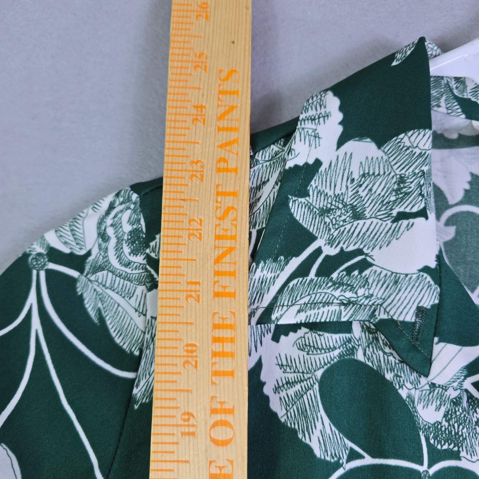Vintage 70s Graff Floral Button Blouse Women S Green White Disco Chic Mod Boho