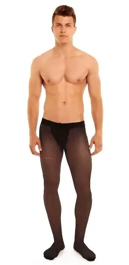 65 +/- Mens ActivSkin A679 Microfabric Support Sheer Pantyhose w/Fly XL and XXL
