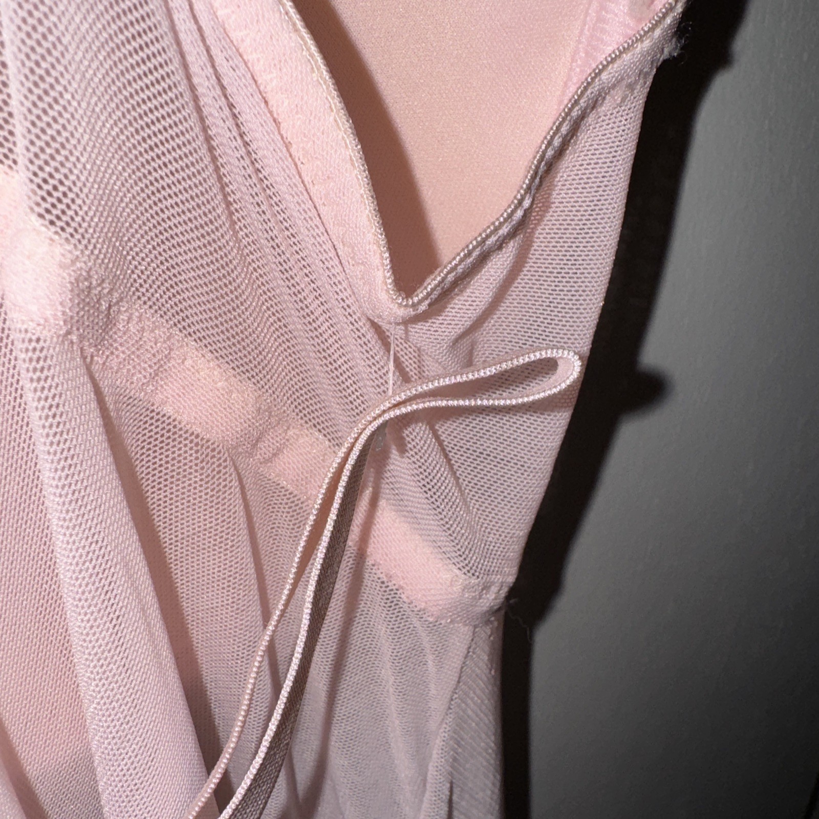 Enchanted Nightie Lingerie 2Pc Sheer Embroidered Flowers Pink Sexy Women’s S