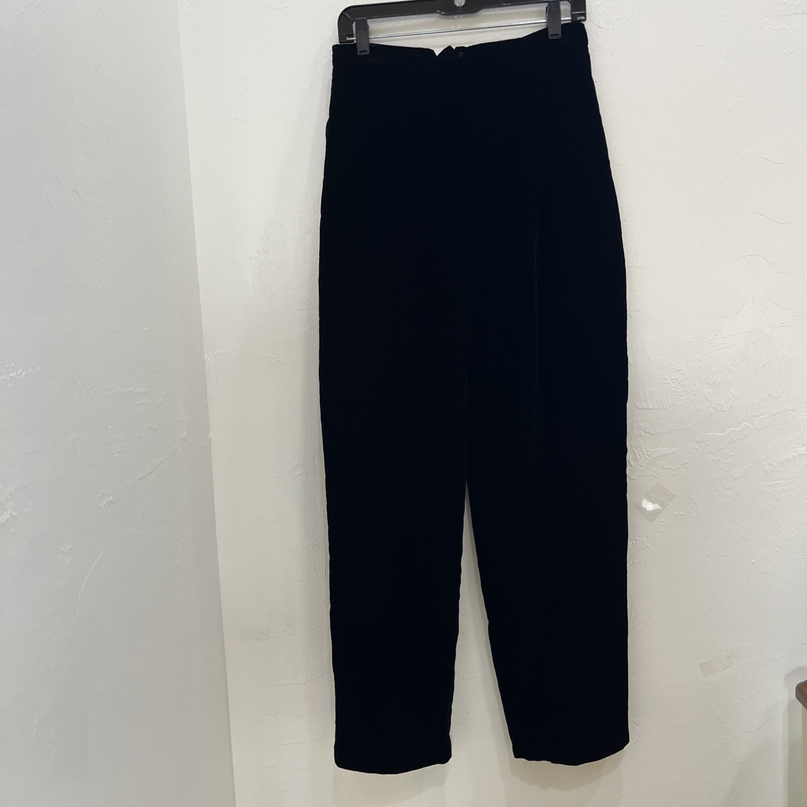 Vtg black tie Oleg Cassini velvet pants Straight Legs Size 8 Party Holiday NYE