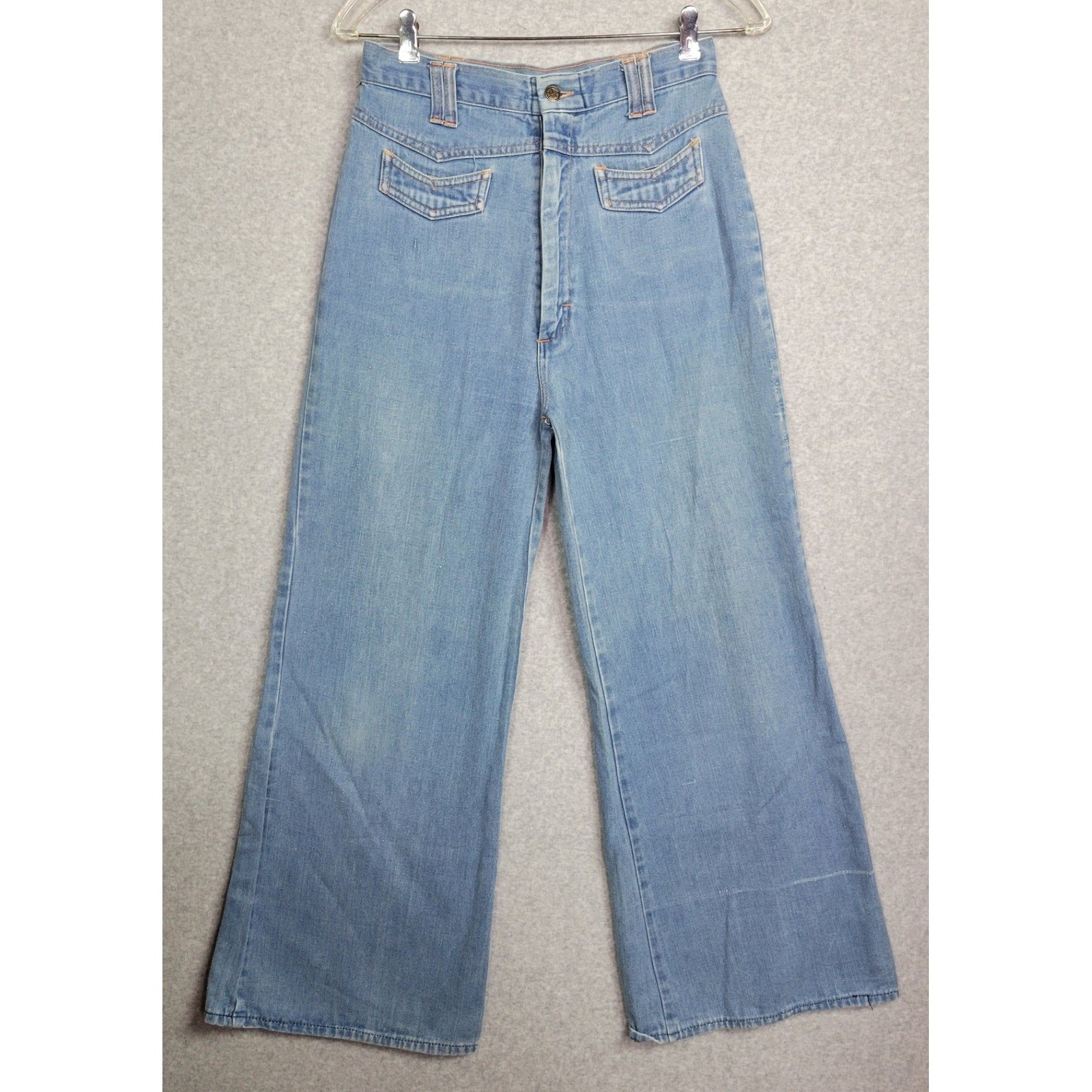 Vintage High Waist Flare Leg Jeans Light Wash Blue WPL 10360 Size 13/14 1970s