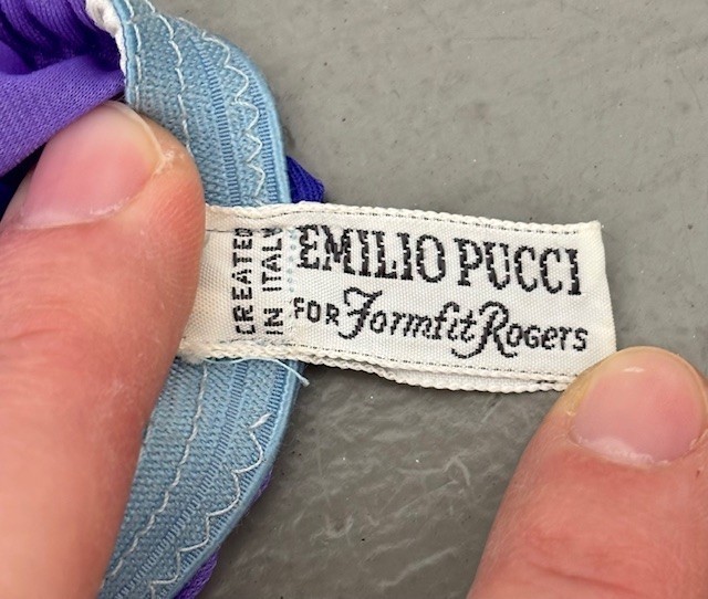 Vintage Emilio Pucci for Formfit Rogers 34A Bra and Small Matching Slip