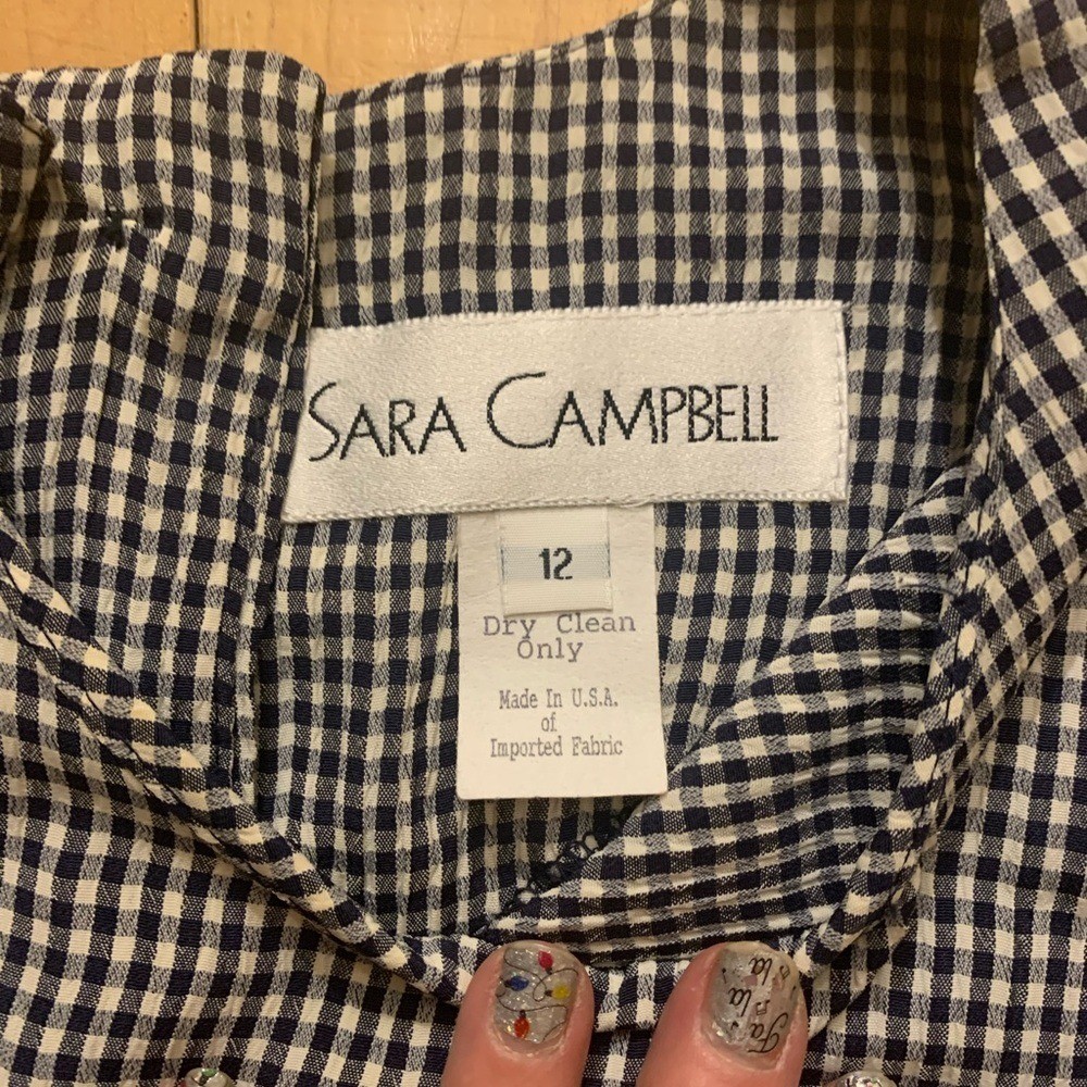 Vintage Black & White Gingham Sara Campbell Dress