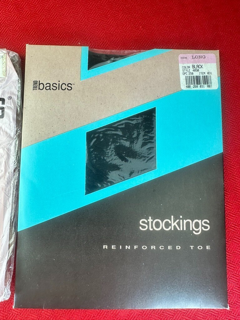 VTG 2 LOT Mix Matchless & Trend Basics Stocking Panty Hose 9.5 Long Fashion