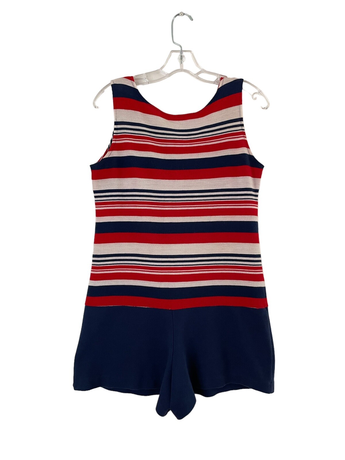 Vintage 60s 70s Mod Romper Red White Blue 4th July Skort Size Medium