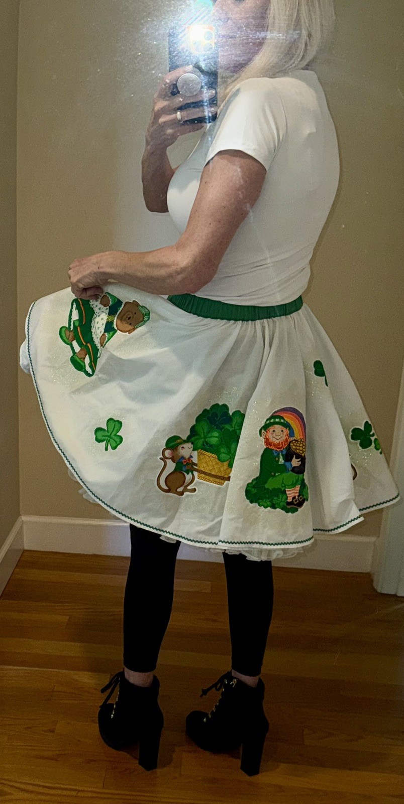 Vintage Handmade St. Patrick’s Day Skirt Outfit w/ Petticoat – Stretch Waist
