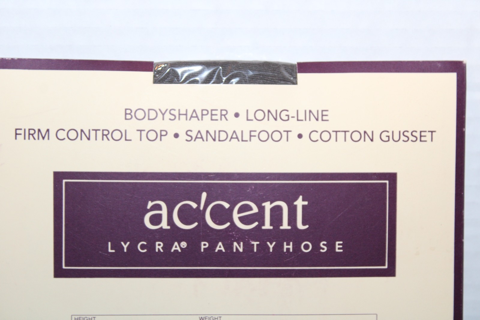 Ac&rsquo;cent® Lycra® Bodyshaper Long-Line Panty Hose #5515 – Off Black – Size 3