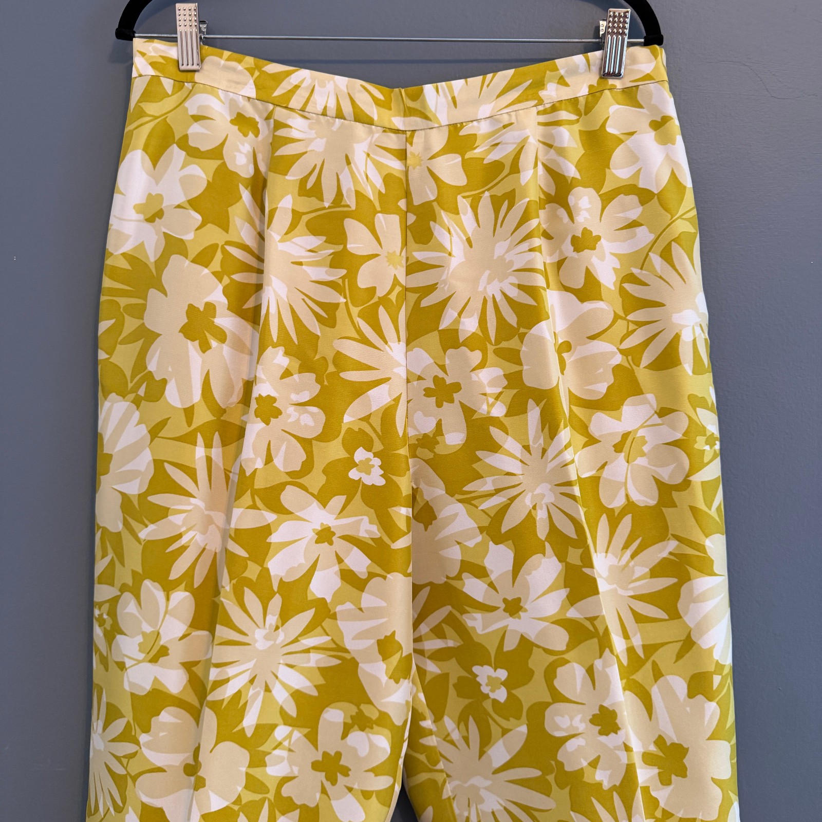 Vtg Robbie Bee Silk Sleeveless Solid Lime Blouse & Floral Pant Both SIZE 16