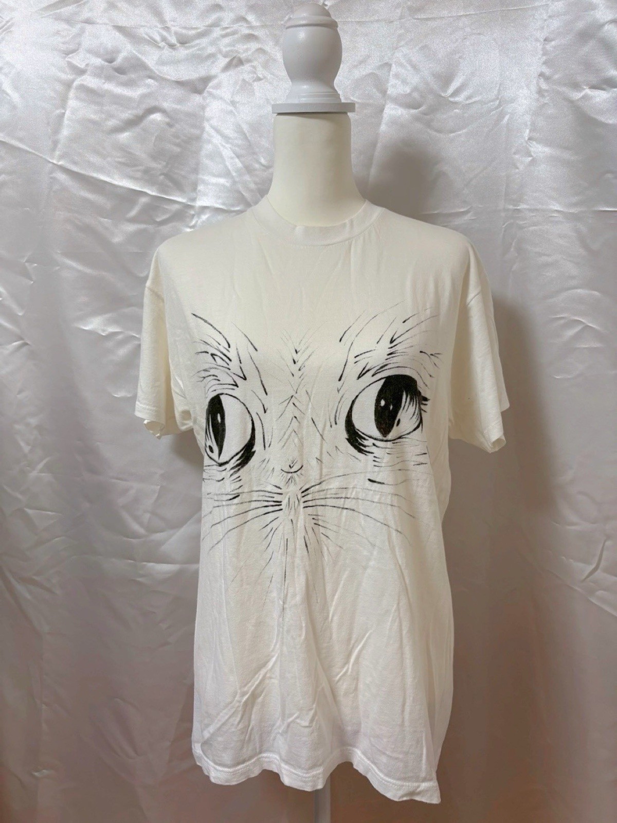 Vintage 80s 90s GARBO Cat Kitten Graphic T shirt Made in ITALY Gabriella Art XXL