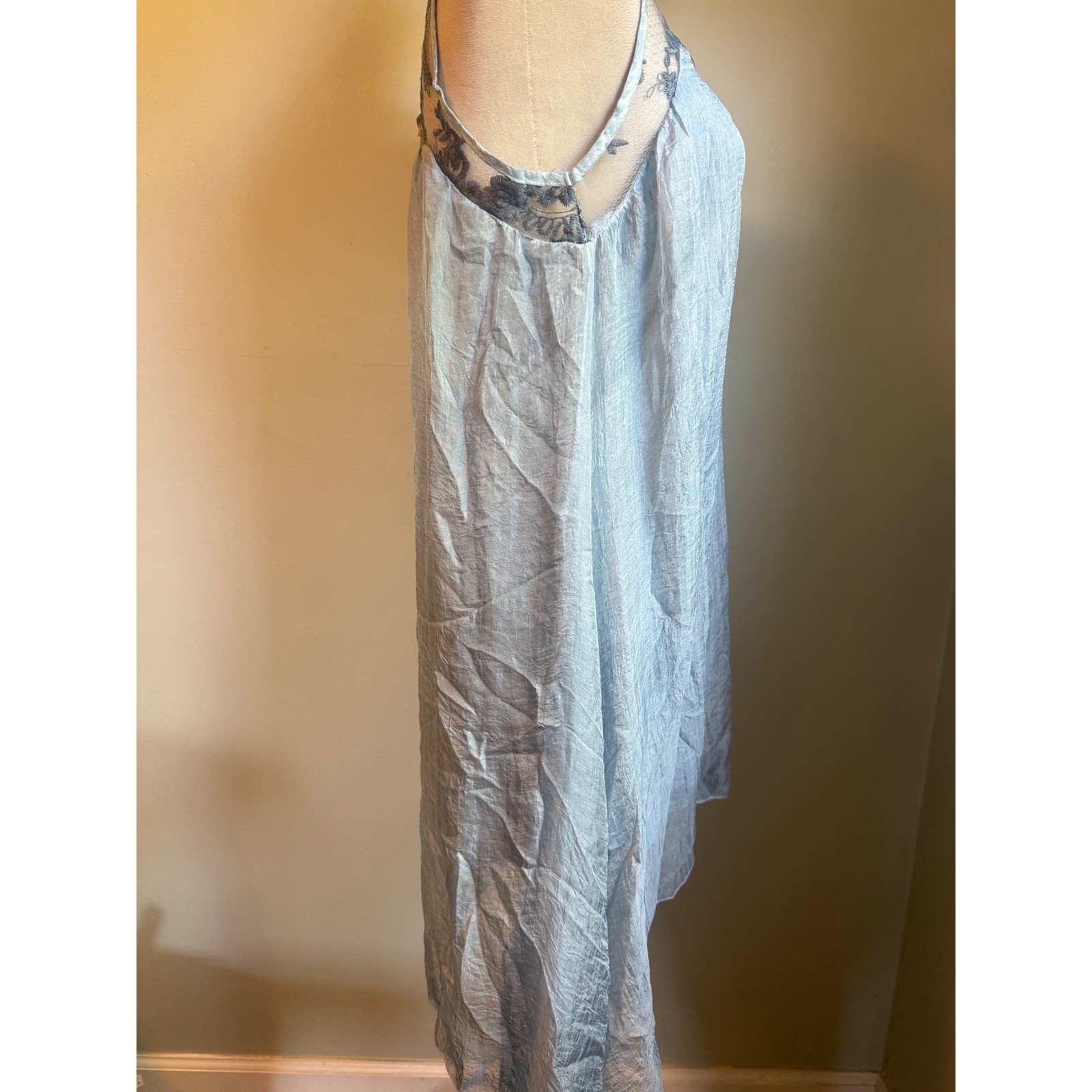 Nostalgia Blue Embroidered small boho flowy fairy whimsi romantic lace y2 dainty