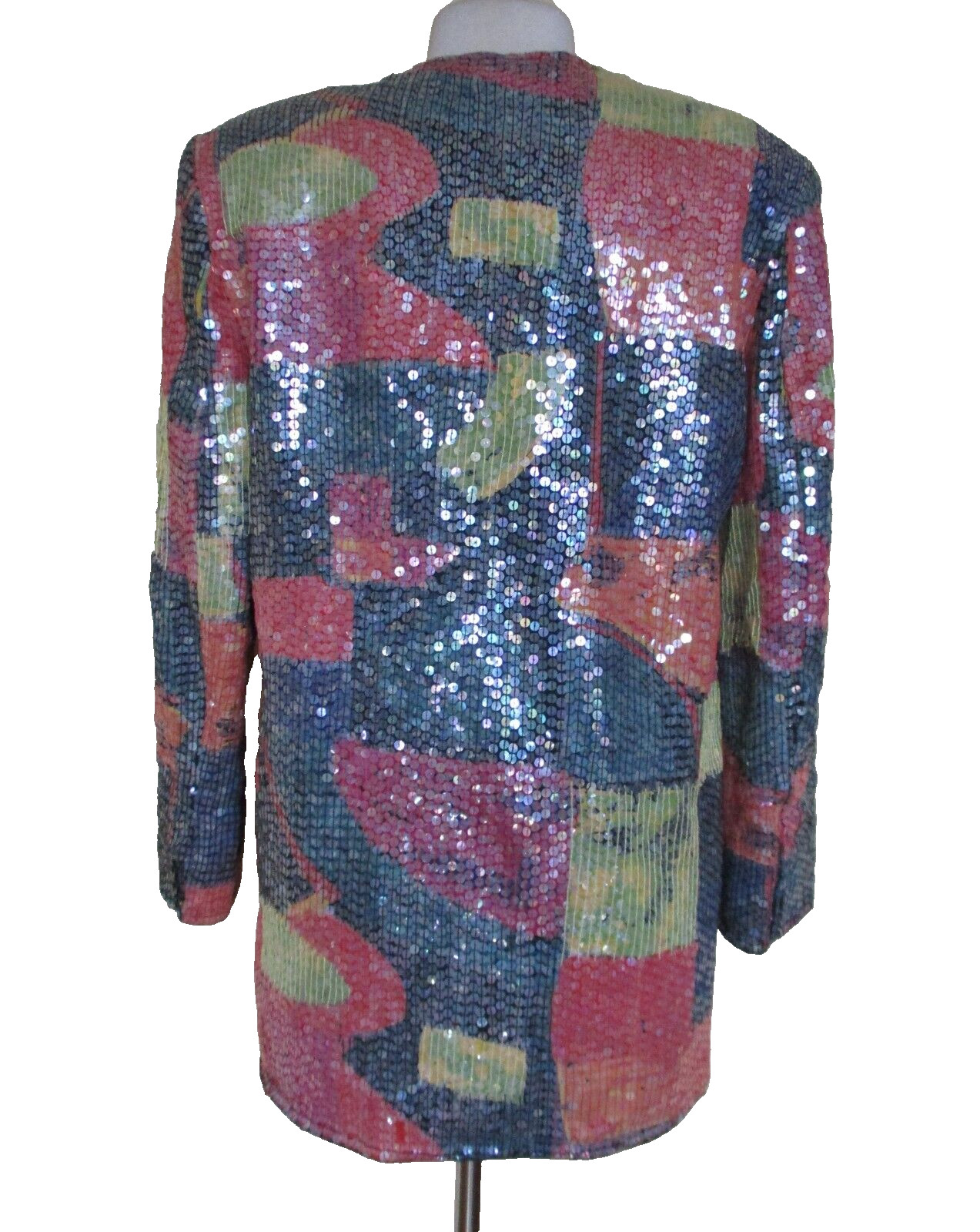 Vintage Sandy Starkman Sequin Jacket Medium Women Multicolor Cotton