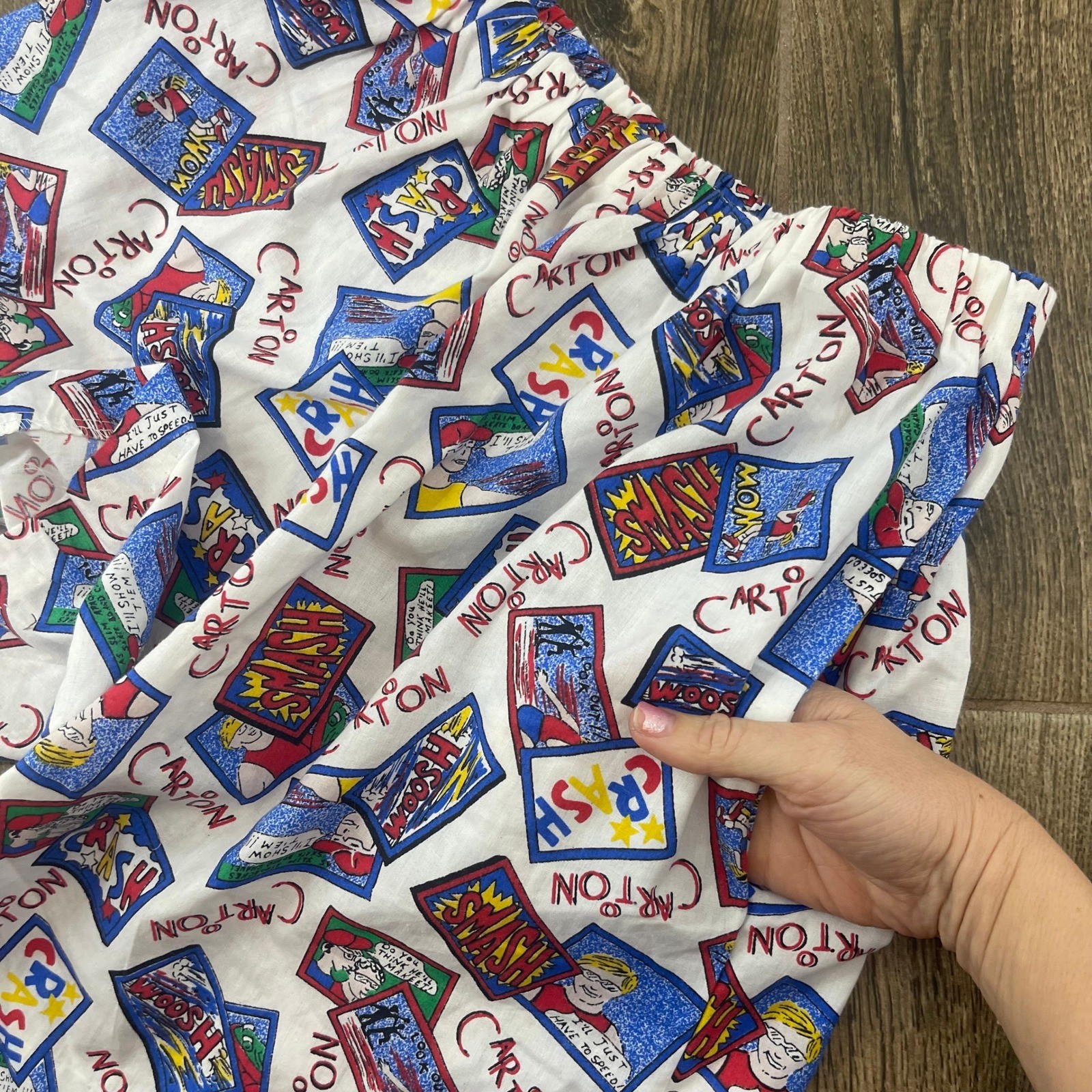 Vtg 90s Sundown Knits Cartoon Comic Pajama Set Womens M Shorts Kitschy Novelty