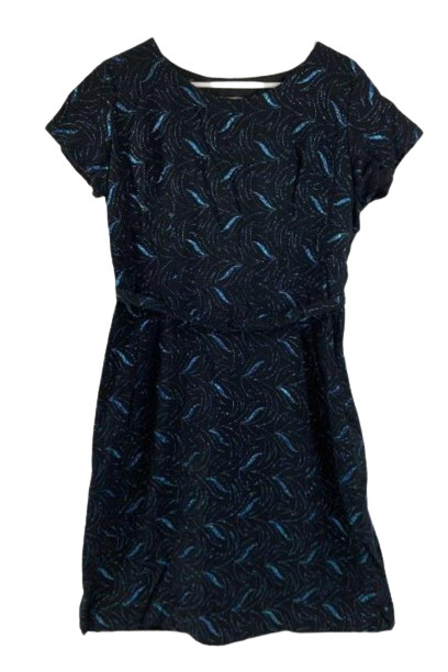 1970s Carol Brent Women&rsquo;s Vintage Evening Dress Sz 12 Black Blue Geometric