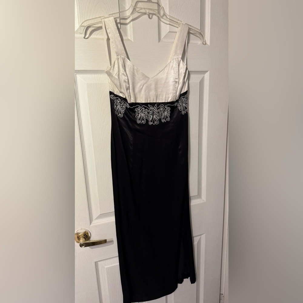 Gunne Sax Jessica McClintock Vintage Black & White Maxi Dress Sz 9/10