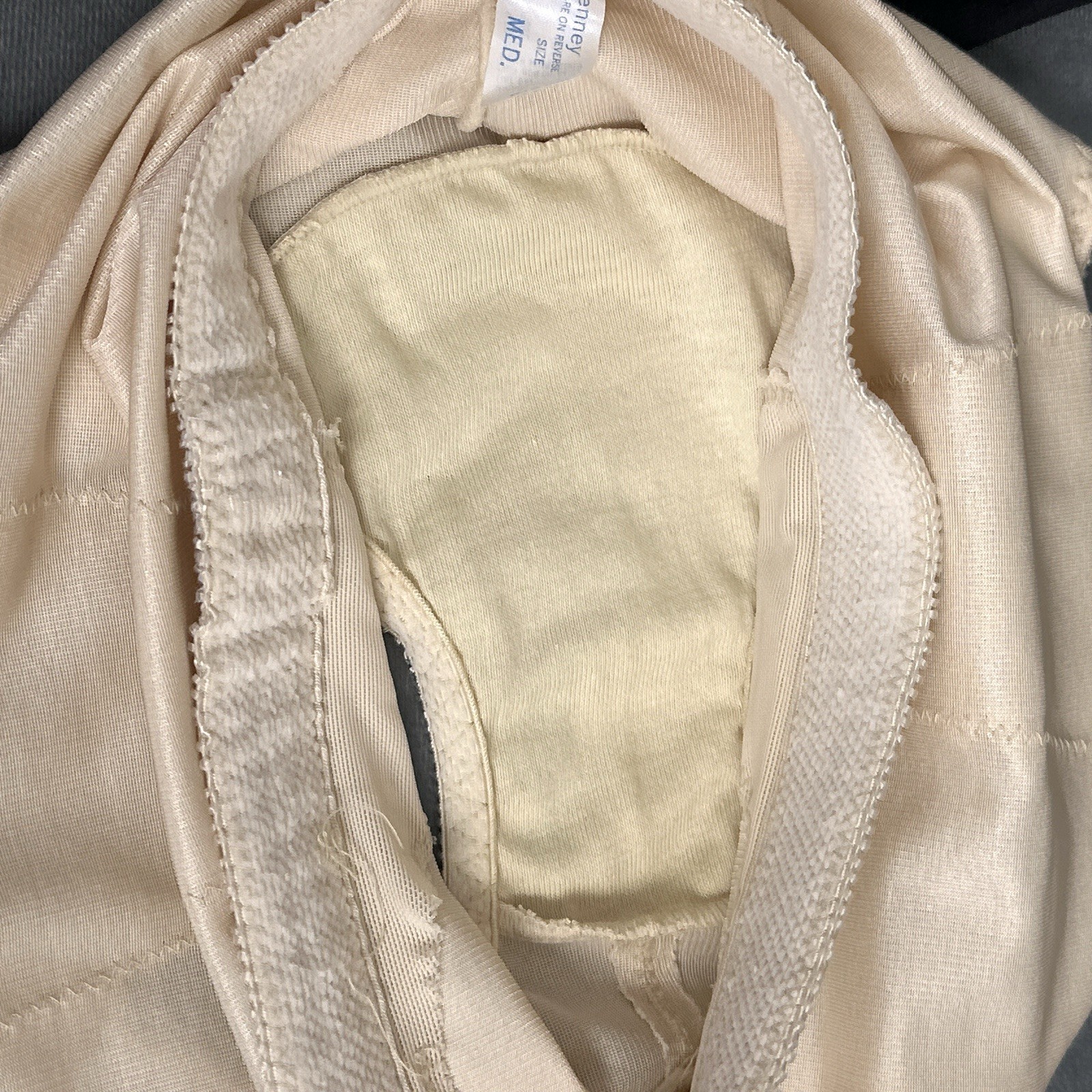 Vintage JCPenney Girdle Medium Beige Sheer Embroidered Control Brief 3155