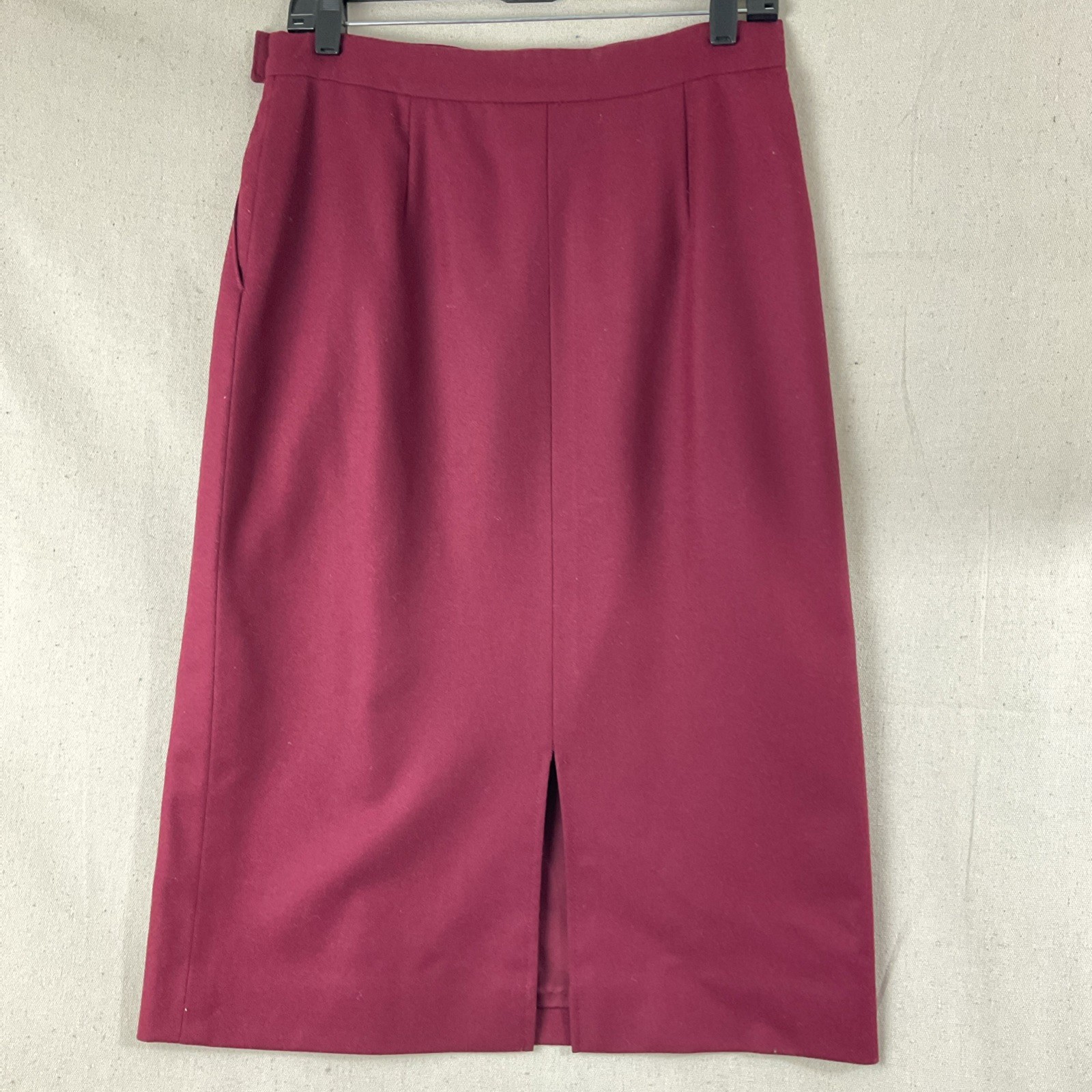 Pendleton Pure Virgin Wool Womens Petite Sz 10 Burgundy Blazer 2 Skirt Set VTG