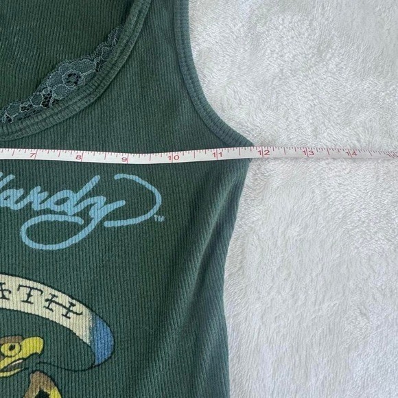 Rare Ed Hardy green peekaboo lace graphic tank top y2k vintage mcbling grunge