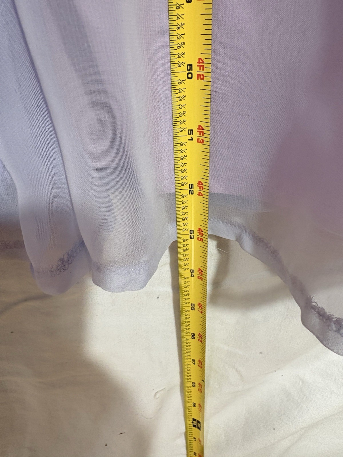 VTG 1950s Lavender Chiffon Maxi Dress USA Regency Boho Fairy Prairie Sz 38 (8-10