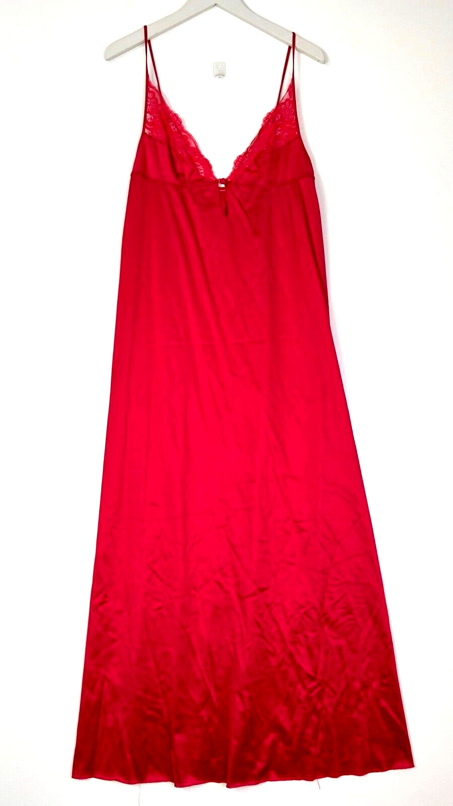 flair lingere by dianne keesee vtg slip night gown dark pink medium lace