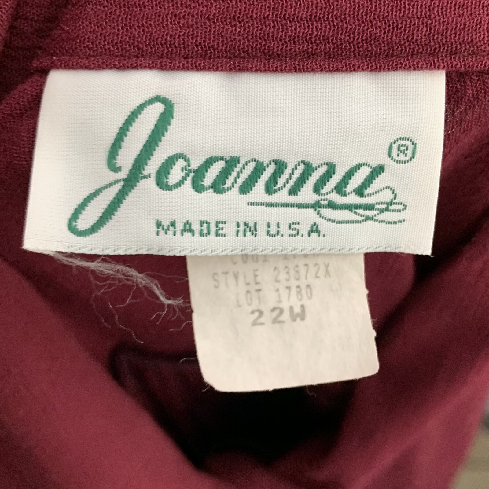 Vintage Button Up Blouse Size 22W Joanna Made in USA Red Purple Gold Buttons