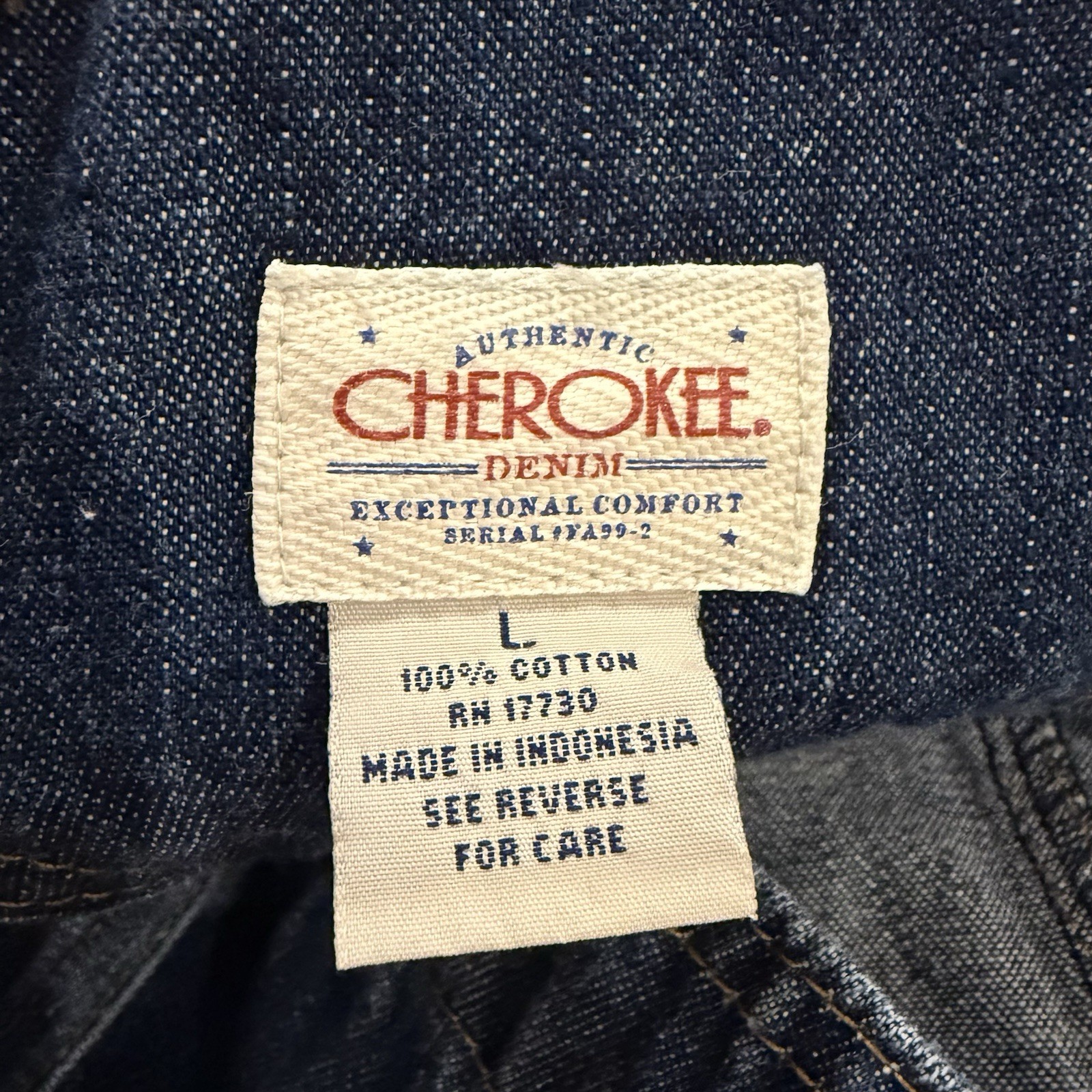 Vintage 1990&rsquo;s Cherokee Bib Overalls Blue Denim – Women&rsquo;s Large – EUC