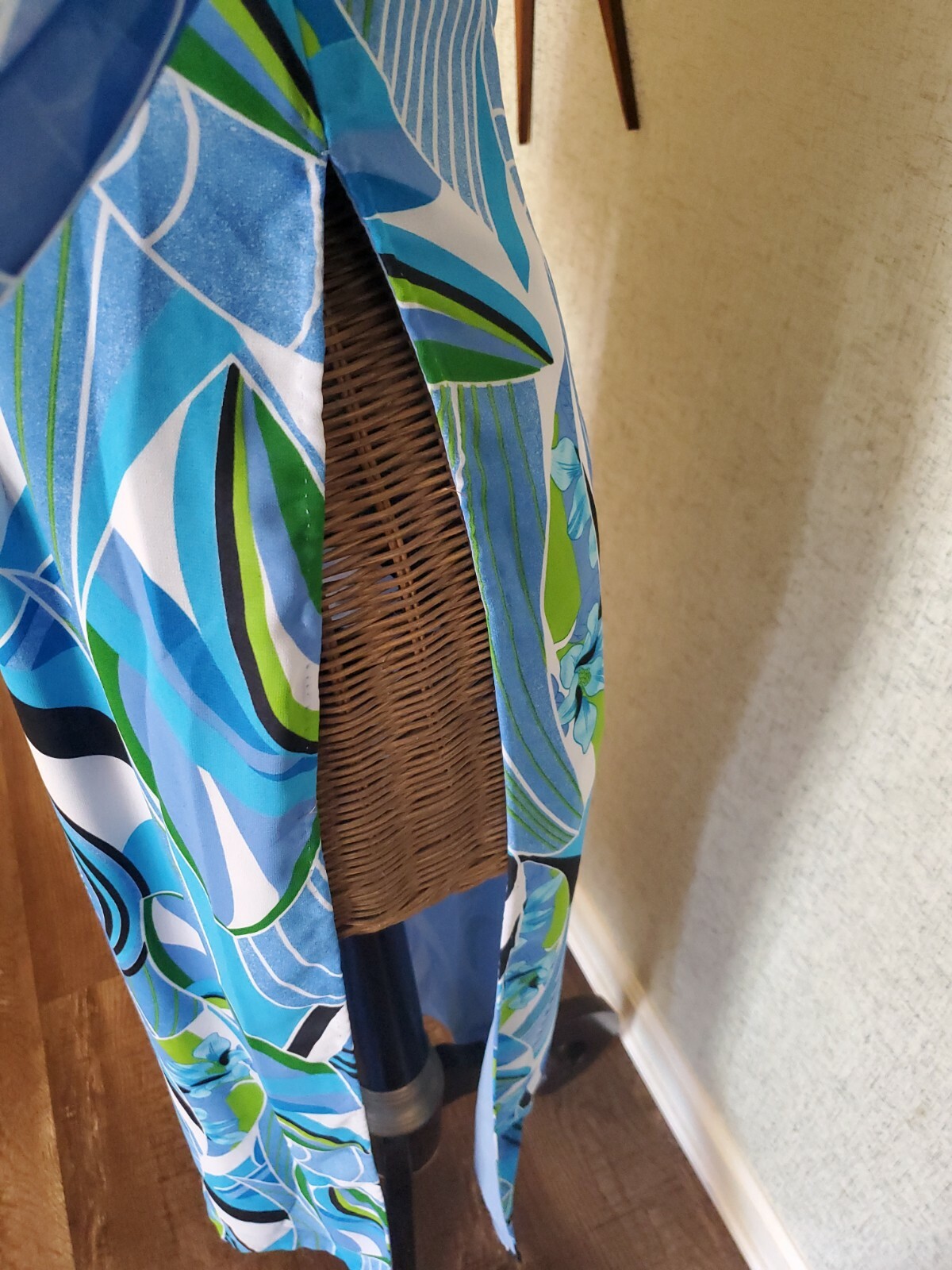 Vintage 1970s Sheer Dress/Shirt With Slits Multicolor