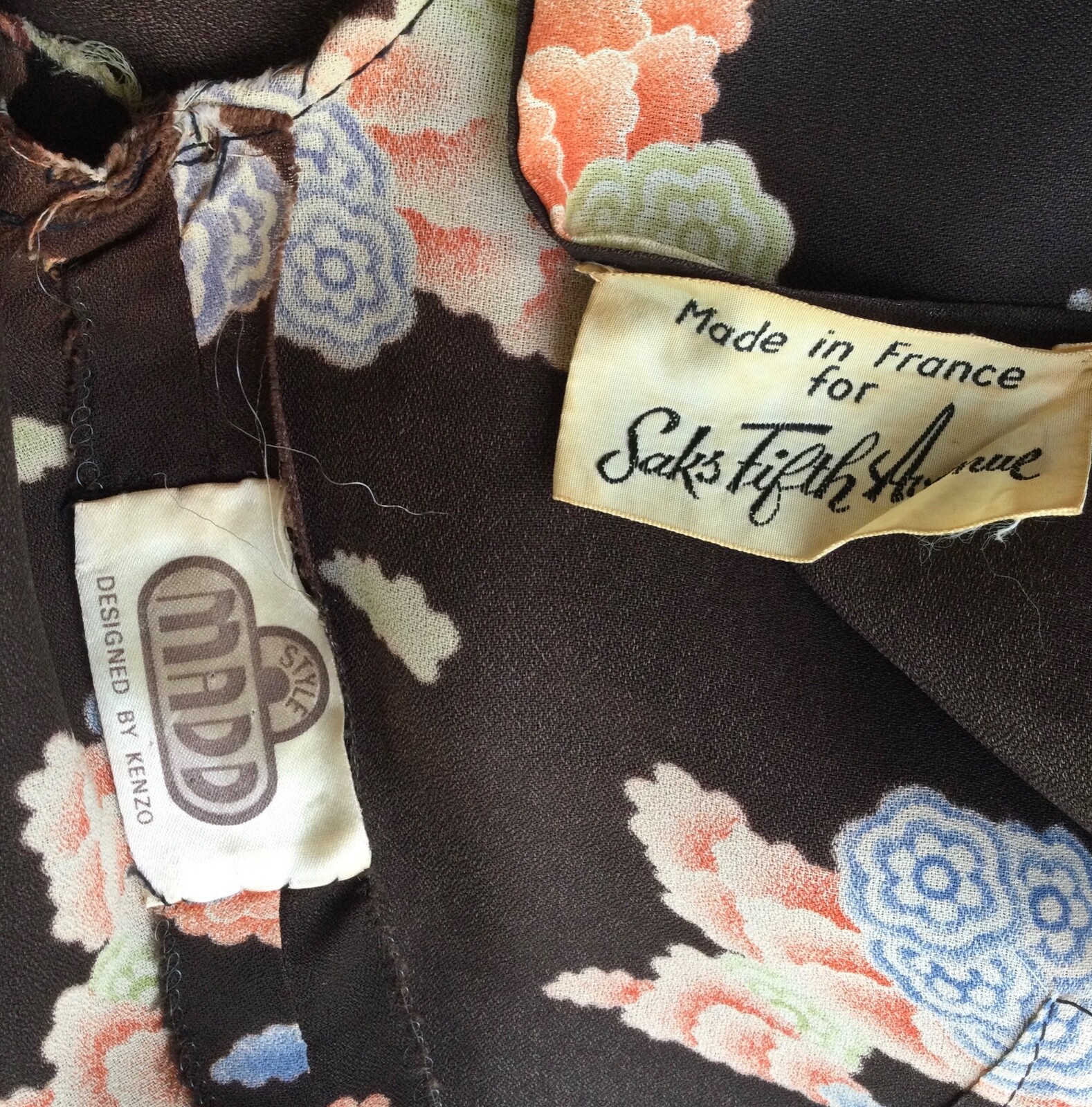 Vintage 1960&rsquo;s Kenzo Cloud Print Wrap Blouse and Skirt