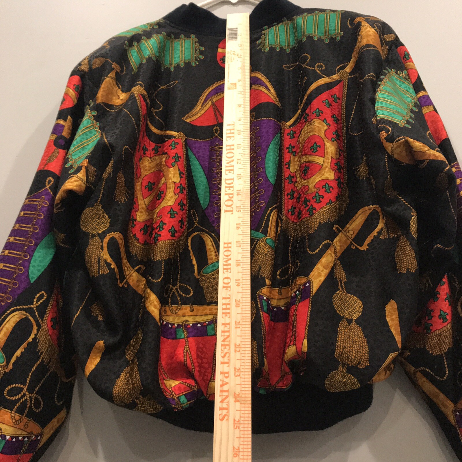 VTG Womens Silkworm&rsquo;s Bomber Jacket Colorful Dopamine Dressing Retro Polyester